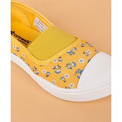 Cute Walk by Babyhug Slip On Casual Shoes With Floral Design- Yellow