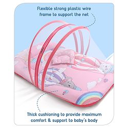 Babyhug Cotton Bedding Set with Mosquito Net Hot Air Balloon Print -  Pink