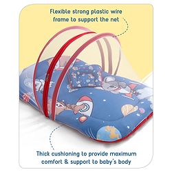Babyhug Cotton Bedding Set with Mosquito Net Hot Air Balloon Print -  Pink