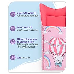 Babyhug Cotton Sleeping Bag Hot Air Balloon Print - Pink
