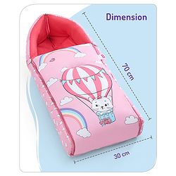 Babyhug Cotton Sleeping Bag Hot Air Balloon Print - Pink