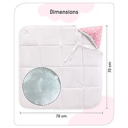 Babyhug Hooded Quilted Cotton Wrapper with Cloud Print- Pink