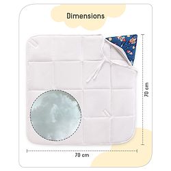 Babyhug Hooded Quilted Cotton Wrapper with Cloud Print- Pink