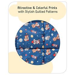 Babyhug Hooded Quilted Cotton Wrapper with Cloud Print- Pink