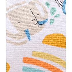 Babyhug 100% Cotton Knit Full Sleeves Rainbow & Kitty Printed Romper - Multicolour