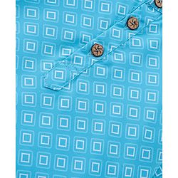 Babyhug Cotton Woven Full Sleeves Kurta & Dhoti Set Square Print - Blue & White