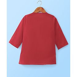 Babyhug Cotton Solid Full Sleeves Kurta Pyjama - Red
