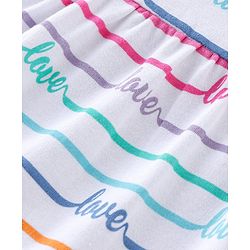 Babyhug 100% Cotton Interlock Knit Full Sleeves Romper Stripes & Text Print - White