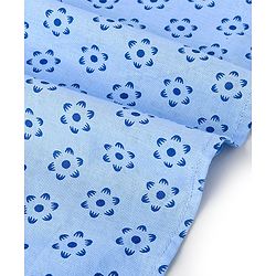 Babyhug Cotton Woven Full Sleeves Kurta & Dhoti Set Floral Print - Blue