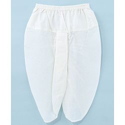 Babyhug 100% Cotton Woven Full Sleeves Handloom Dobby Dhoti Kurta Set - White