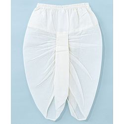 Babyhug 100% Cotton Woven Full Sleeves Handloom Dobby Dhoti Kurta Set - White