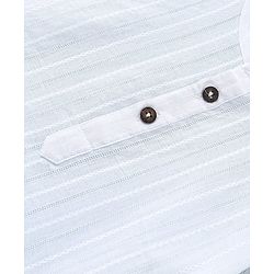 Babyhug 100% Cotton Woven Full Sleeves Handloom Dobby Dhoti Kurta Set - White