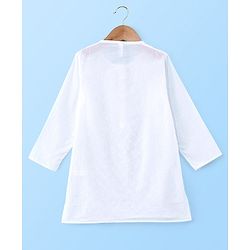 Babyhug Cotton Schiffly Full Sleeves Kurta & Payjama Set - White