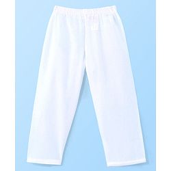 Babyhug Cotton Schiffly Full Sleeves Kurta & Payjama Set - White