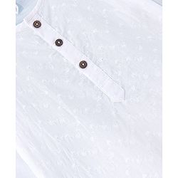 Babyhug Cotton Schiffly Full Sleeves Kurta & Payjama Set - White