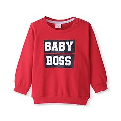 Babyhug 100% Cotton Knit Full Sleeves Graphics Printed Sweatshirt - Red