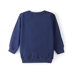 Babyhug 100% Cotton Full Sleeves Sweatshirt with Text Graphics Print - Navy Blue