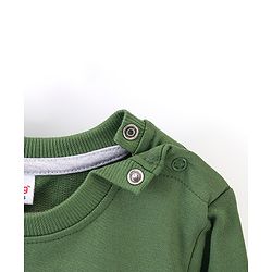 Babyhug 100% Cotton Knit Full Sleeves Sweatshirt With Wild Animals Print - Green