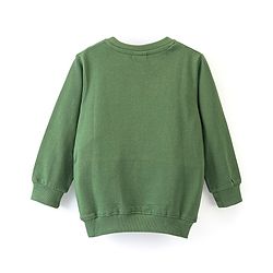 Babyhug 100% Cotton Knit Full Sleeves Sweatshirt With Wild Animals Print - Green