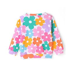 Babyhug 100% Cotton Full Sleeves Sweatshirt With All Over Floral Print - White