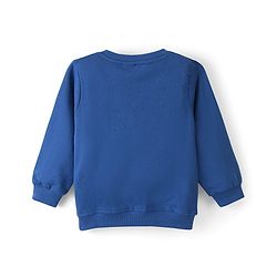 Babyhug 100% Cotton Full Sleeves Sweatshirt with Text Graphics Print - Navy Blue