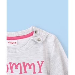 Babyhug Cotton Knit Full Sleeves Graphics Printed Sweatshirt - Grey Melange
