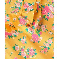 Babyhug 100% Cotton Full Sleeves Sweatshirt With Floral Print & Frill Detailing - Yellow