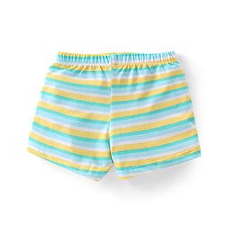 Babyhug 100% Cotton Trunk Striped & Frog Print Pack Of 3 - Yellow White & Green