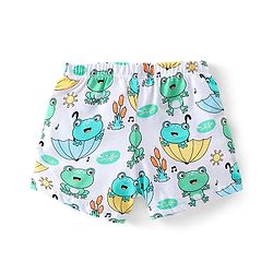 Babyhug 100% Cotton Trunk Striped & Frog Print Pack Of 3 - Yellow White & Green