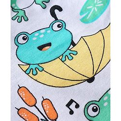 Babyhug 100% Cotton Trunk Striped & Frog Print Pack Of 3 - Yellow White & Green