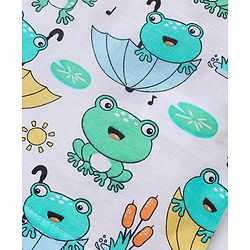Babyhug 100% Cotton Sleeveless Sando Froggy Printed Pack of 3 - Blue Green & Yellow