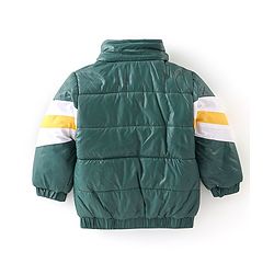 Babyhug Full Sleeves Color Block Hoodie With Pockets - Green