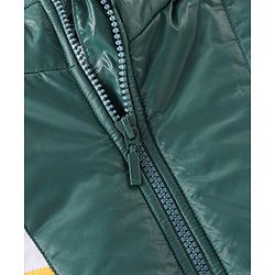 Babyhug Full Sleeves Color Block Hoodie With Pockets - Green