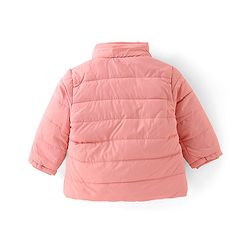 Babyhug Woven Full Sleeves Solid Colour Jacket with Detachable Hood - Pink