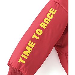 Babyhug Full Sleeves Hooded Jacket Racer Print - Red
