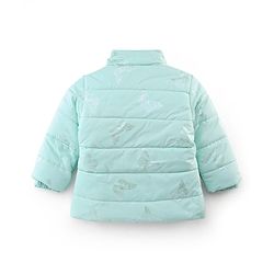 Babyhug Full Sleeves Hoodie with Butterfly Foil Print - Aqua