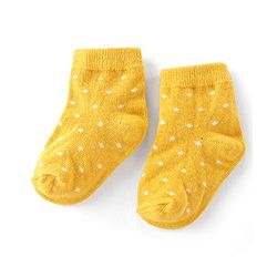 Cute Walk By Babyhug Cotton Knit Anti Bacterial Ankle Length Socks Polka Dot Design Pack Of 3 - Pink Yellow & Purple