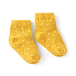 Cute Walk By Babyhug Cotton Knit Anti Bacterial Ankle Length Socks Polka Dot Design Pack Of 3 - Pink Yellow & Purple