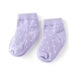 Cute Walk By Babyhug Cotton Knit Anti Bacterial Ankle Length Socks Polka Dot Design Pack Of 3 - Pink Yellow & Purple