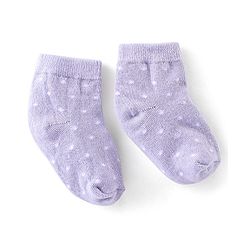 Cute Walk By Babyhug Cotton Knit Anti Bacterial Ankle Length Socks Polka Dot Design Pack Of 3 - Pink Yellow & Purple