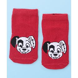 Cute Walk by Babyhug Cotton Knit Anti-Bacterial Ankle Length Dalmatians & Paw Design Socks Pack of 3 - Multicolour