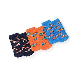 Cute Walk By Babyhug Non Terry Anti-Bacterial Ankle Length Socks Star Print Pack Of 3 - Multicolour