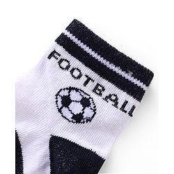 Cute Walk by Babyhug Anti-Bacterial Ankle Length Striped & Football Design Socks Pack of 3 - White Black & Yellow