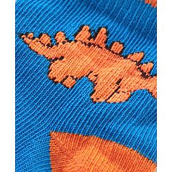 Cute Walk by Babyhug Cotton Knit Ankle Length Anti Bacterial Socks Dino Design Pack of 3 - Multicolor