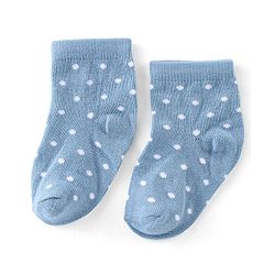 Cute Walk By Babyhug Cotton Knit Anti Bacterial Ankle Length Socks Stripes & Floral Design Pack Of 5 - Red Blue & White