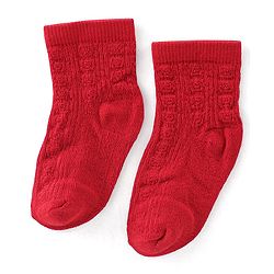 Cute Walk By Babyhug Cotton Knit Anti Bacterial Ankle Length Socks Stripes & Floral Design Pack Of 5 - Red Blue & White