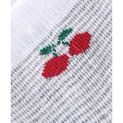 Cute Walk By Babyhug Cotton Knit Anti Bacterial Ankle Length Socks Stripes & Floral Design Pack Of 5 - Red Blue & White