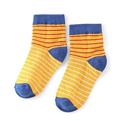 Cute Walk by Babyhug Ankle Length Anti Bacterial Socks Star Design Pack of 5 - Yellow & Blue