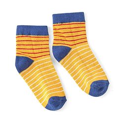 Cute Walk by Babyhug Ankle Length Anti Bacterial Socks Star Design Pack of 5 - Yellow & Blue