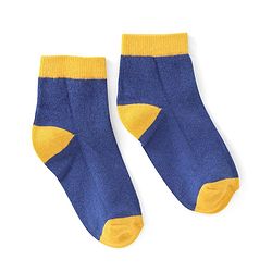Cute Walk by Babyhug Ankle Length Anti Bacterial Socks Star Design Pack of 5 - Yellow & Blue
